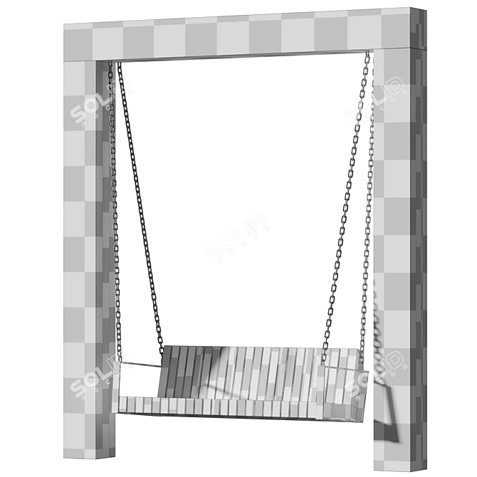 Modern Park Swing Set 3D model image 6