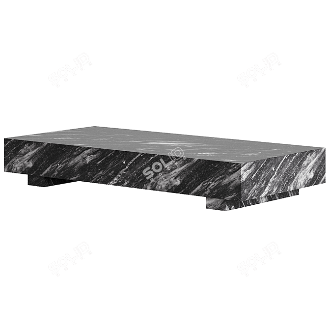 Marbled Architectural Grey Coffee Table 3D model image 2