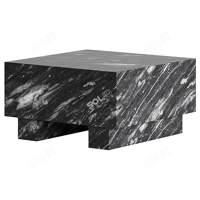 Marbled Architectural Grey Coffee Table 3D model image 3