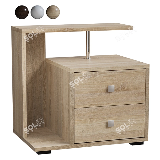 Title: Camellia Bedside Tables Set 3D model image 6