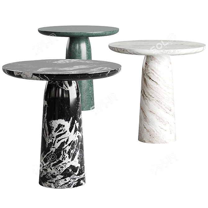 Marble Veined Bistro Table 3D model image 1