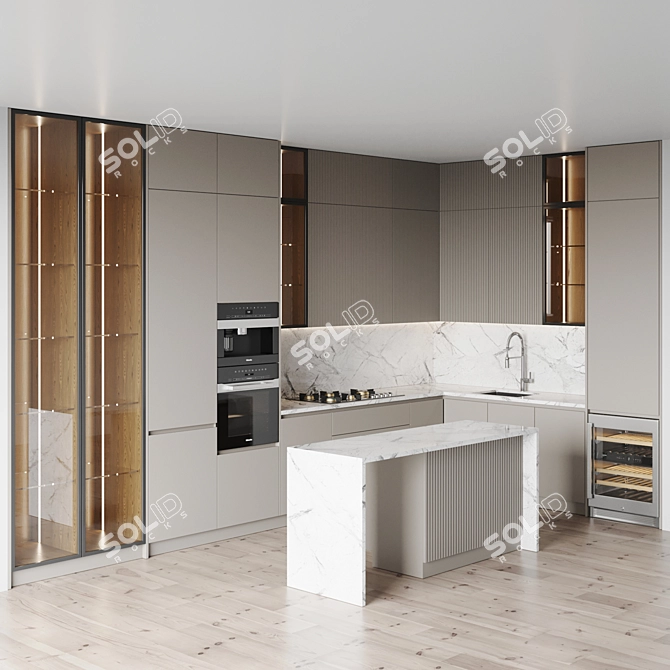 Modern Kitchen Appliance Set 3D model image 2