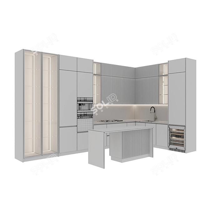 Modern Kitchen Appliance Set 3D model image 7