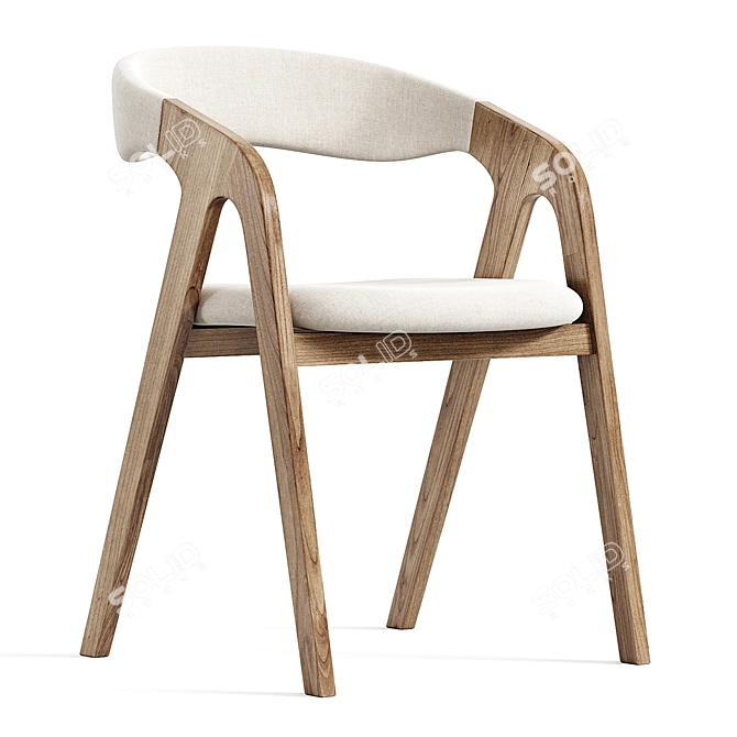 Elegant Monti Chair and Lori Dining Table 3D model image 3