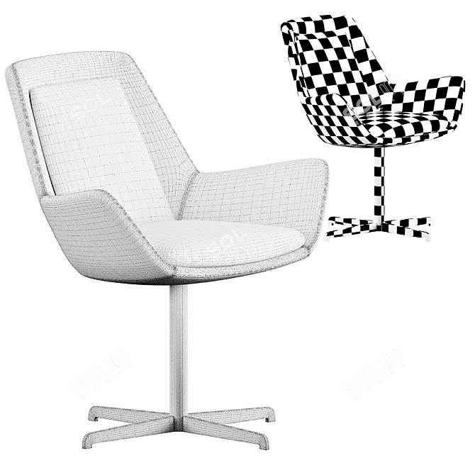 Sleek Bonaldo Newton Low Chair 3D model image 5