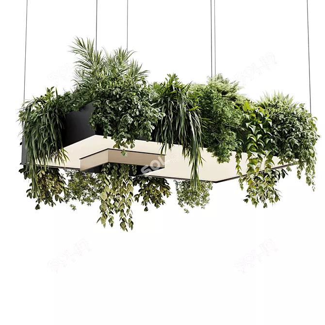 Rectangular Plant Pendant Light 24 3D model image 2