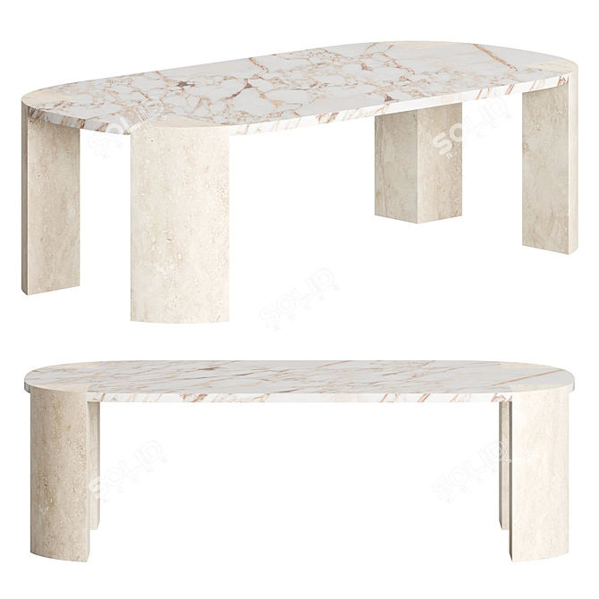 Carly Cushnie Oval Marble Coffee Table 3D model image 1