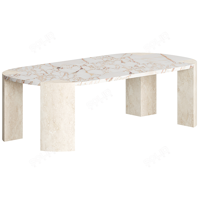Carly Cushnie Oval Marble Coffee Table 3D model image 2