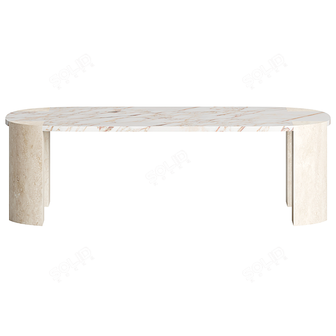 Carly Cushnie Oval Marble Coffee Table 3D model image 4
