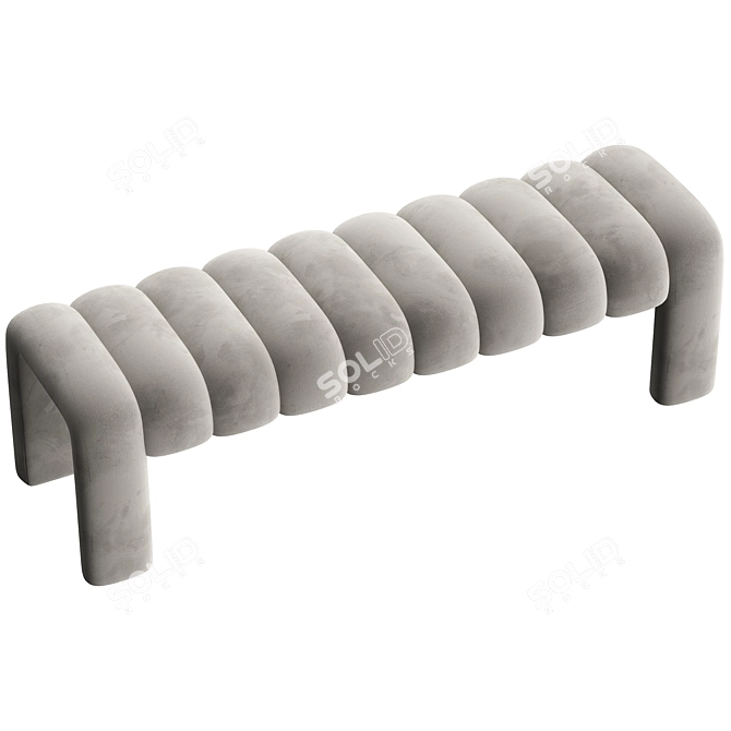 Stylish Willis Bench Boucle Natural 3D model image 4