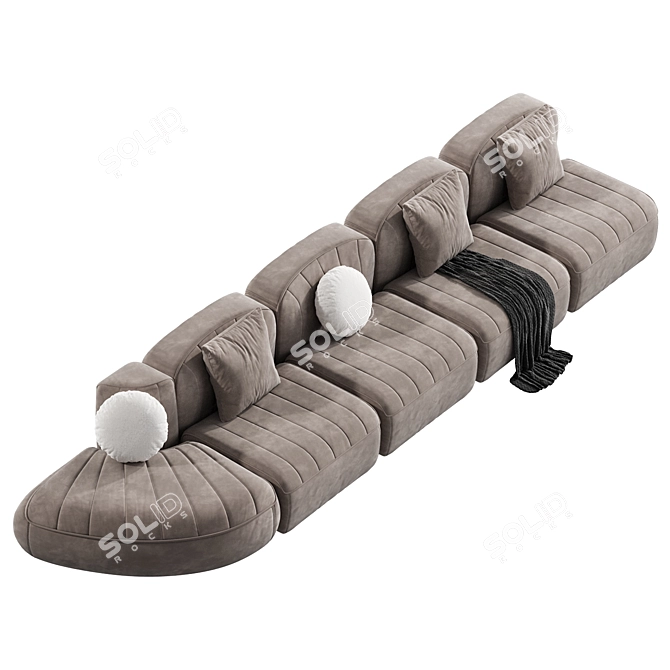 Italian Designed Modular Sofa Group 3D model image 2