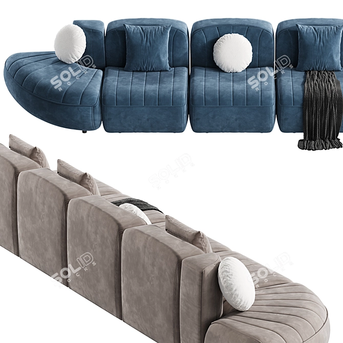 Italian Designed Modular Sofa Group 3D model image 3