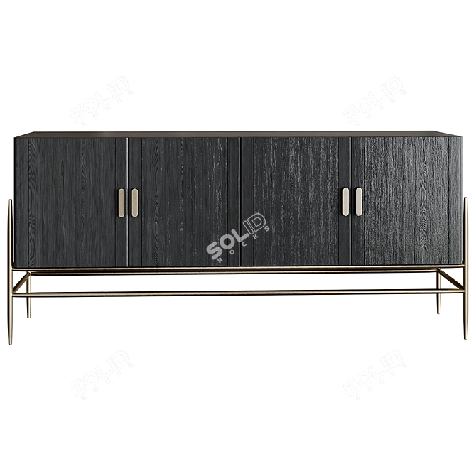 Rustic TV Stand Smooth Model 3D model image 2