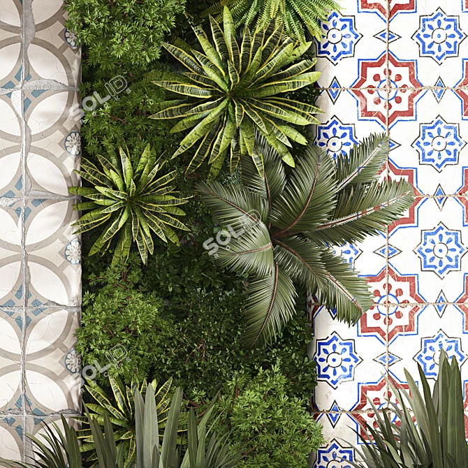 Green Fitowall 3D Asset Set 3D model image 2