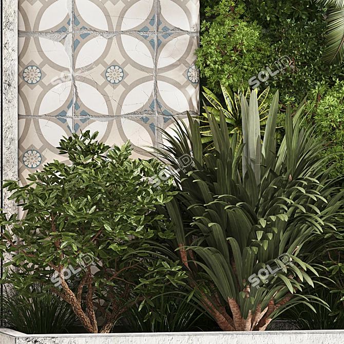 Green Fitowall 3D Asset Set 3D model image 3