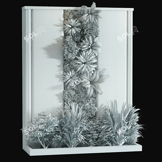 Green Fitowall 3D Asset Set 3D model image 4