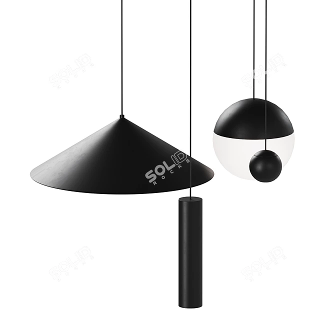 Trilo Track Lighting Set with Multiple Fixtures 3D model image 2