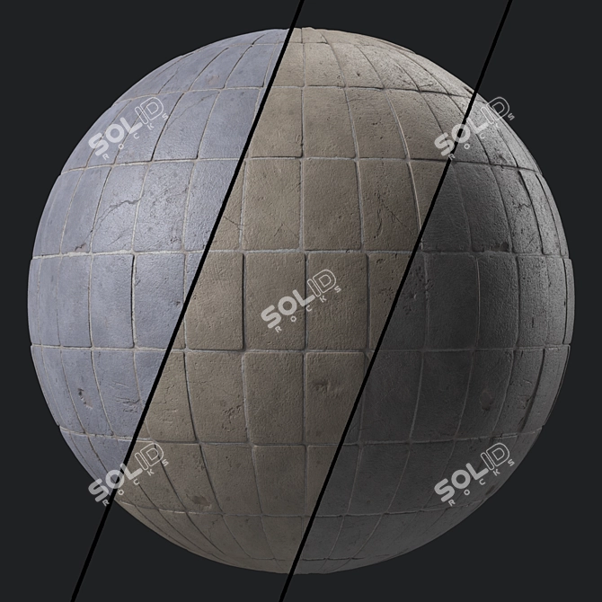 Seamless Pavement Material 4k Texture 3D model image 1