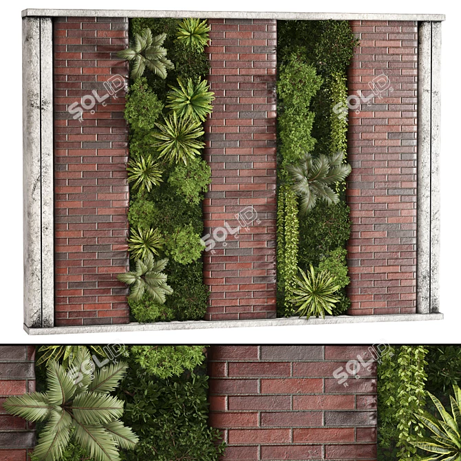 Realistic Green Fitowall 3D Set 3D model image 1