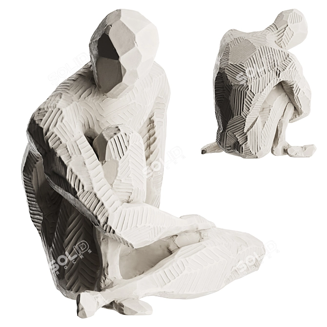 Modern Abstract Human Sculpture 3D model image 2