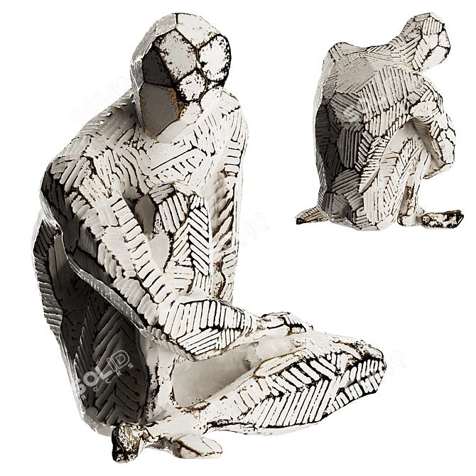 Modern Abstract Human Sculpture 3D model image 3