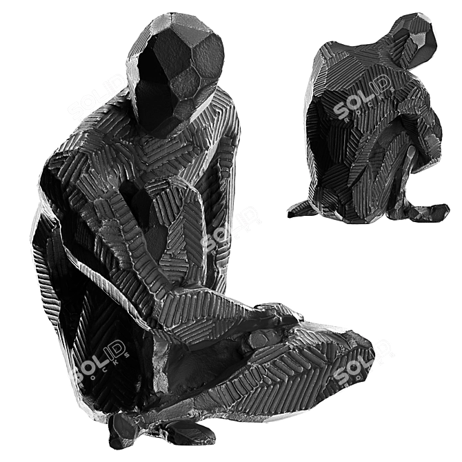 Modern Abstract Human Sculpture 3D model image 4