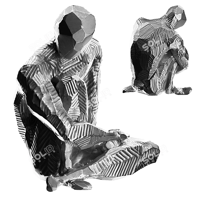 Modern Abstract Human Sculpture 3D model image 5