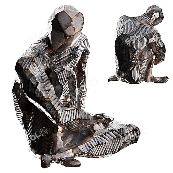 Modern Abstract Human Sculpture 3D model image 6