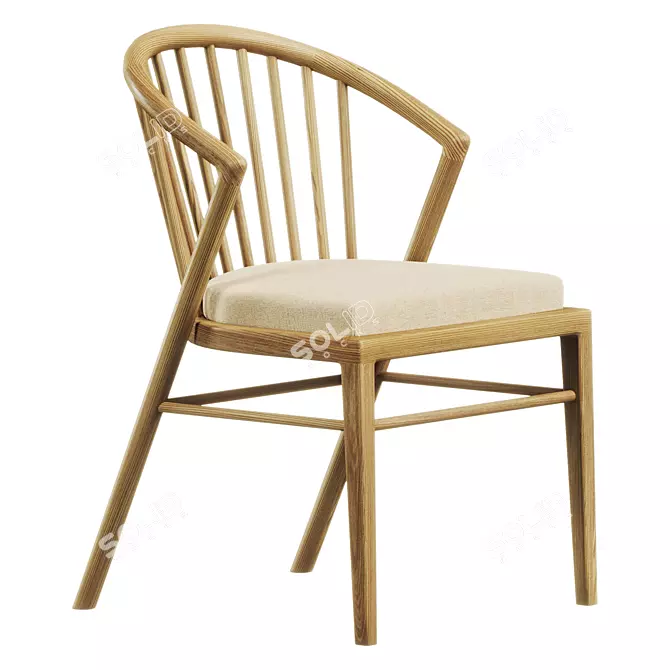 Elegant Vernacca Chair Model 3D model image 2