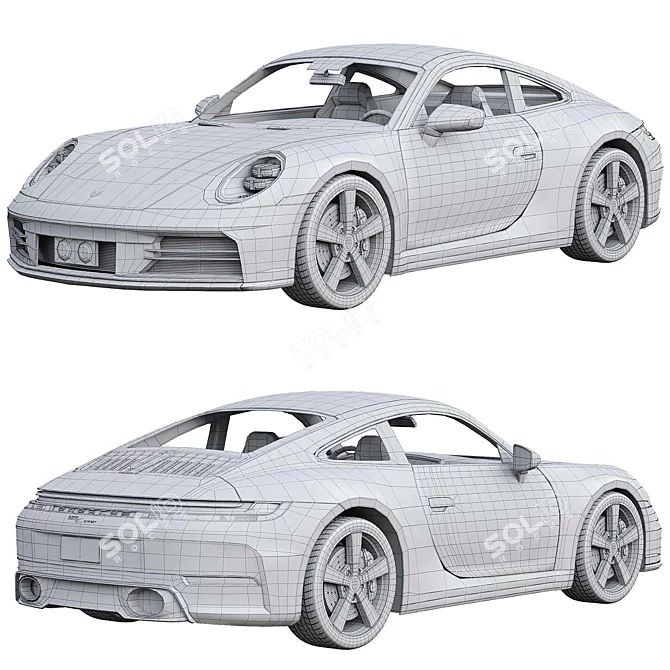 Porsche 911 Carrera GTS Hybrid 3D model image 3