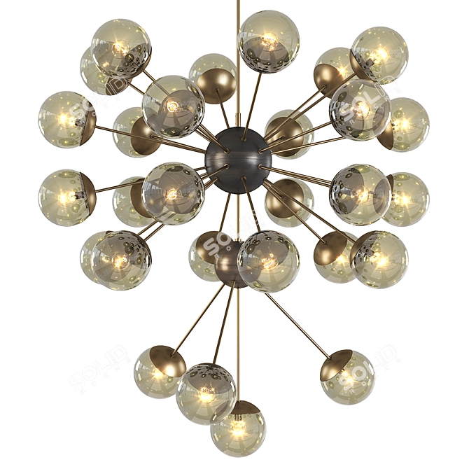 Elegant Italian Brass Chandelier 3D model image 1