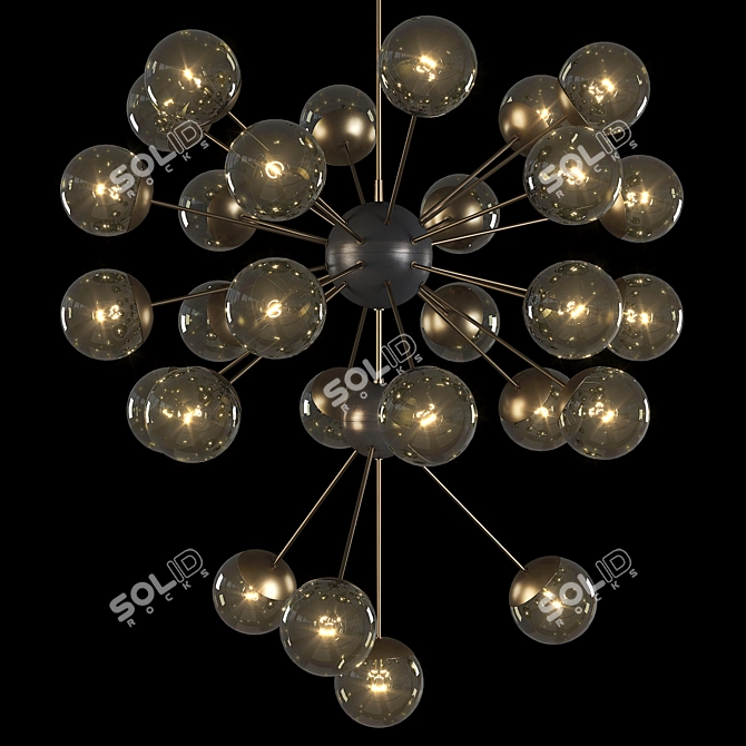 Elegant Italian Brass Chandelier 3D model image 2