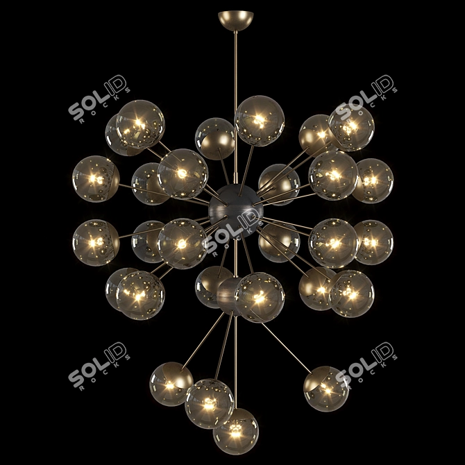 Elegant Italian Brass Chandelier 3D model image 4