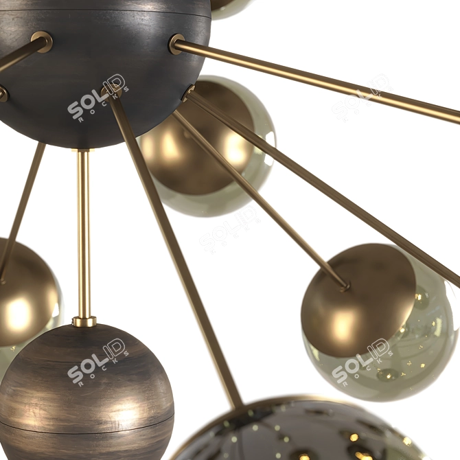 Elegant Italian Brass Chandelier 3D model image 5