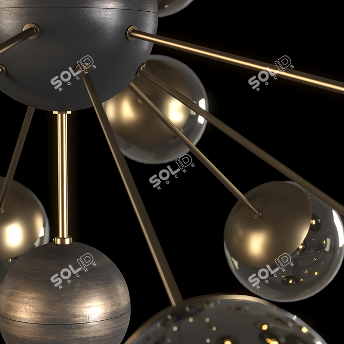 Elegant Italian Brass Chandelier 3D model image 6