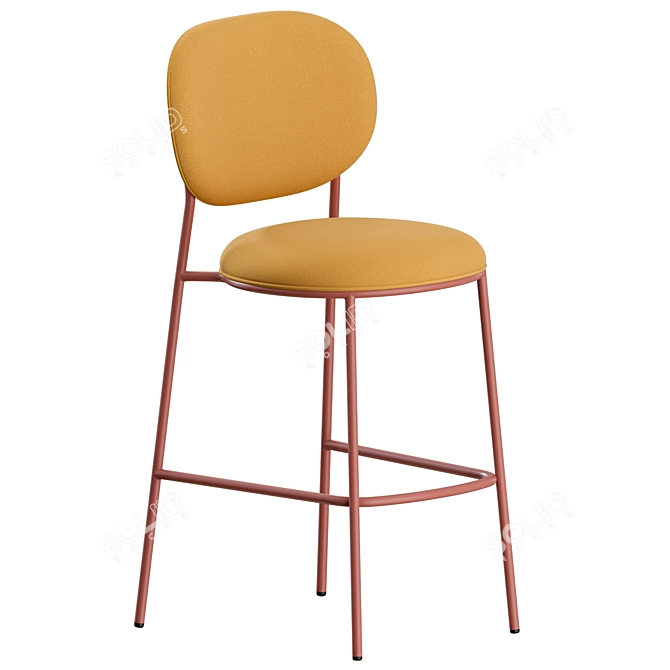 Stylish Stiel Counter Stool Sleek 3D model image 1