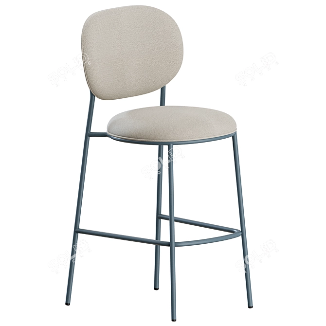 Stylish Stiel Counter Stool Sleek 3D model image 2