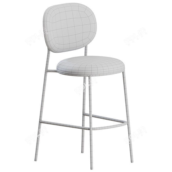 Stylish Stiel Counter Stool Sleek 3D model image 4