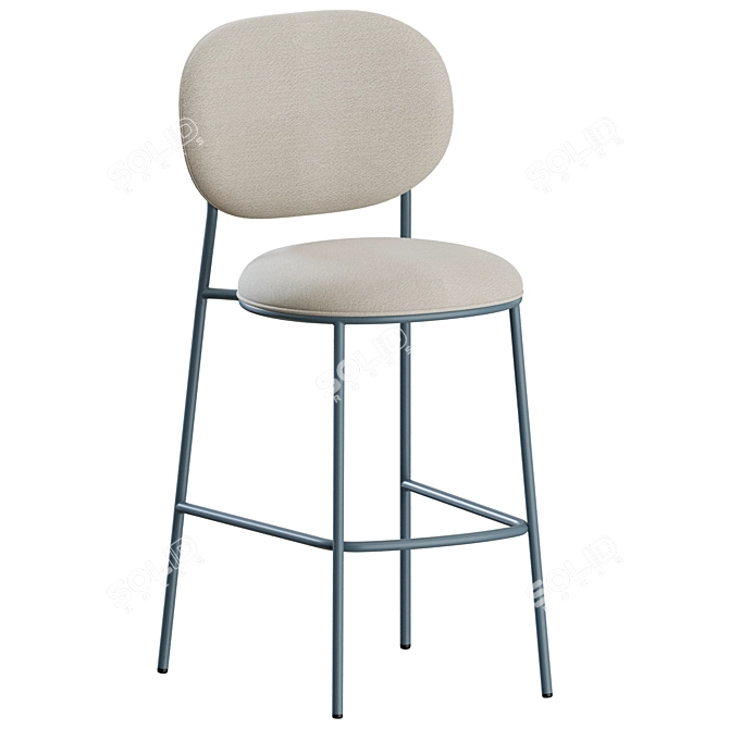 Stylish Stiel Counter Stool Sleek 3D model image 5