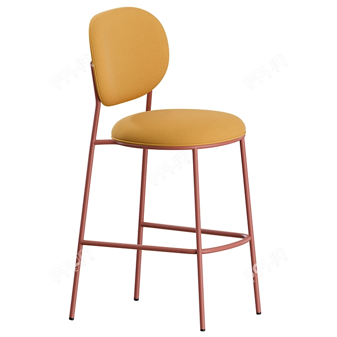 Stylish Stiel Counter Stool Sleek 3D model image 6