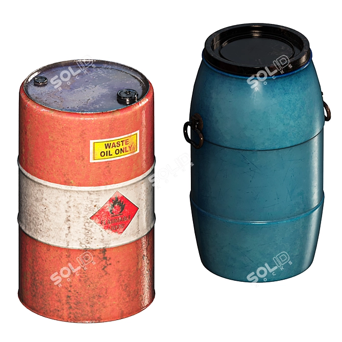 High-Quality 4K Textured Barrels 3D model image 4