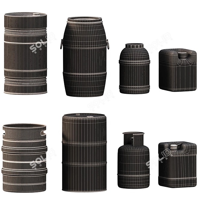 High-Quality 4K Textured Barrels 3D model image 6