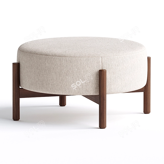 Handcrafted Santo Round Ottoman 3D model image 1