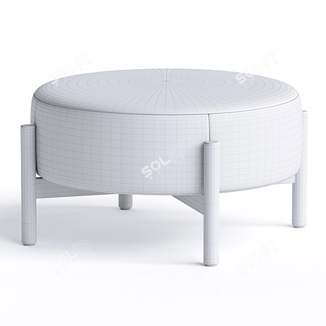 Handcrafted Santo Round Ottoman 3D model image 3