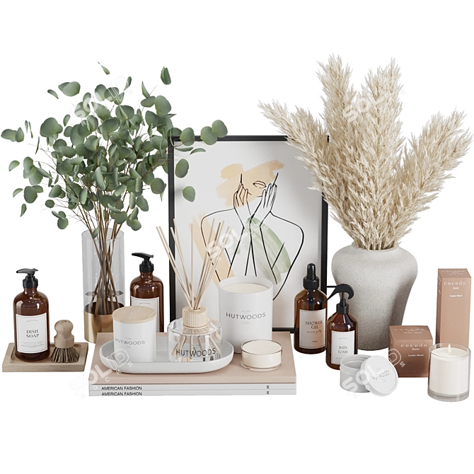 Modern Bathroom SetV27 Accessories 3D model image 2