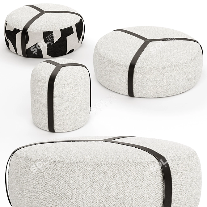 Contemporary Brooklyn Pouf Design 3D model image 4