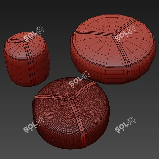 Contemporary Brooklyn Pouf Design 3D model image 5