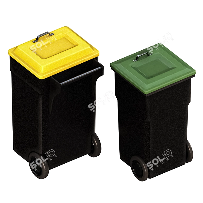 Premium 3D Trash Bin Model 3D model image 5