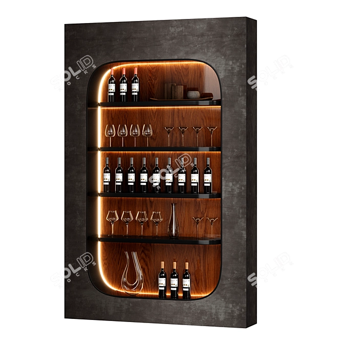 Modern Wine Rack Storage Solution 3D model image 2