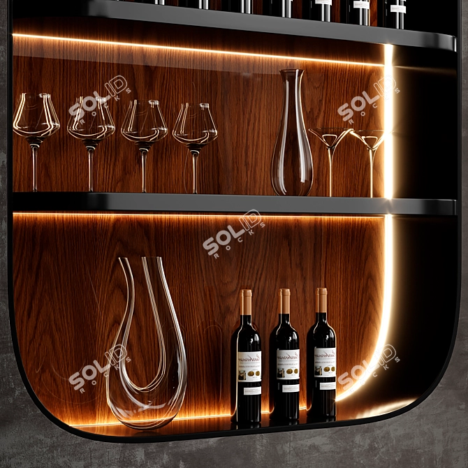 Modern Wine Rack Storage Solution 3D model image 3